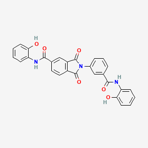 molecular formula C28H19N3O6 B3826316 N-(2-hydroxyphenyl)-2-(3-{[(2-hydroxyphenyl)amino]carbonyl}phenyl)-1,3-dioxo-5-isoindolinecarboxamide 