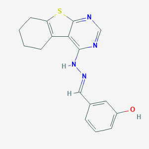 molecular formula C17H16N4OS B382633 3-Hydroxybenzaldehyde 5,6,7,8-tetrahydro[1]benzothieno[2,3-d]pyrimidin-4-ylhydrazone CAS No. 1213267-96-9