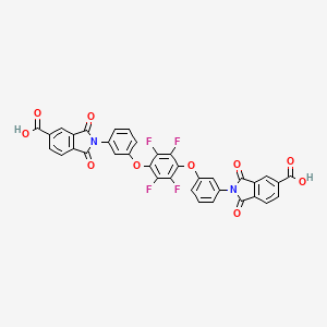 molecular formula C36H16F4N2O10 B3826358 2,2'-[(2,3,5,6-tetrafluoro-1,4-phenylene)bis(oxy-3,1-phenylene)]bis(1,3-dioxo-5-isoindolinecarboxylic acid) 