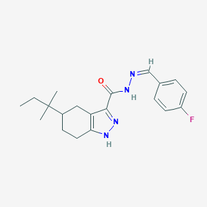 N'-(4-fluorobenzylidene)-5-tert-pentyl-4,5,6,7-tetrahydro-1H-indazole-3-carbohydrazide