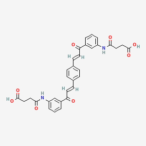 molecular formula C32H28N2O8 B3826377 4,4'-{1,4-phenylenebis[(3-oxo-1-propene-1,3-diyl)-3,1-phenyleneimino]}bis(4-oxobutanoic acid) 