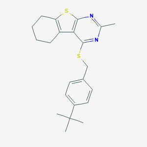 molecular formula C22H26N2S2 B382638 4-Tert-butylbenzyl 2-methyl-5,6,7,8-tetrahydro[1]benzothieno[2,3-d]pyrimidin-4-yl sulfide 