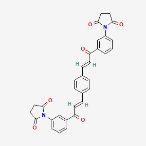 molecular formula C32H24N2O6 B3826399 1,1'-{1,4-phenylenebis[(3-oxo-1-propene-1,3-diyl)-3,1-phenylene]}di(2,5-pyrrolidinedione) CAS No. 5187-14-4