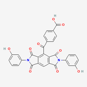 molecular formula C30H16N2O9 B3826408 4-{[2,6-bis(3-hydroxyphenyl)-1,3,5,7-tetraoxo-1,2,3,5,6,7-hexahydropyrrolo[3,4-f]isoindol-4-yl]carbonyl}benzoic acid 