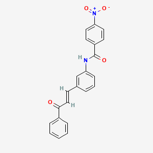 molecular formula C22H16N2O4 B3826410 4-nitro-N-[3-(3-oxo-3-phenyl-1-propen-1-yl)phenyl]benzamide 