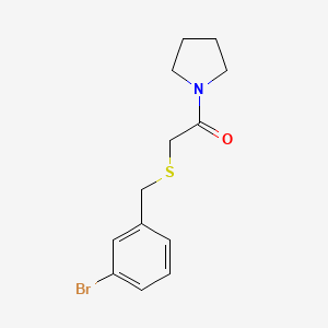 molecular formula C13H16BrNOS B3826437 1-{[(3-bromobenzyl)thio]acetyl}pyrrolidine 