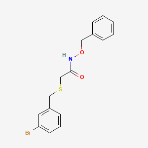 molecular formula C16H16BrNO2S B3826438 N-(benzyloxy)-2-[(3-bromobenzyl)thio]acetamide 