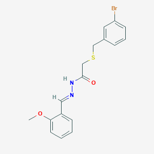 molecular formula C17H17BrN2O2S B3826447 2-[(3-bromobenzyl)thio]-N'-(2-methoxybenzylidene)acetohydrazide 