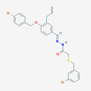 molecular formula C26H24Br2N2O2S B3826455 N'-{3-allyl-4-[(4-bromobenzyl)oxy]benzylidene}-2-[(3-bromobenzyl)thio]acetohydrazide 