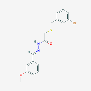 molecular formula C17H17BrN2O2S B3826457 2-[(3-bromobenzyl)thio]-N'-(3-methoxybenzylidene)acetohydrazide 