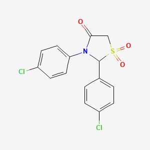 molecular formula C15H11Cl2NO3S B3826465 2,3-bis(4-chlorophenyl)-1,3-thiazolidin-4-one 1,1-dioxide 