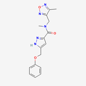 molecular formula C16H17N5O3 B3826471 N-methyl-N-[(4-methyl-1,2,5-oxadiazol-3-yl)methyl]-5-(phenoxymethyl)-1H-pyrazole-3-carboxamide 