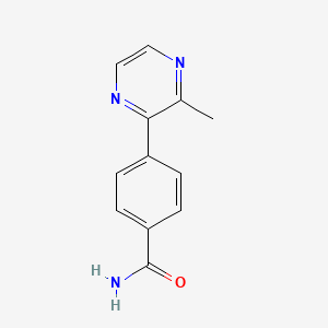 molecular formula C12H11N3O B3826489 4-(3-methylpyrazin-2-yl)benzamide 