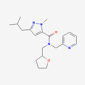 molecular formula C20H28N4O2 B3826493 3-isobutyl-1-methyl-N-(pyridin-2-ylmethyl)-N-(tetrahydrofuran-2-ylmethyl)-1H-pyrazole-5-carboxamide 