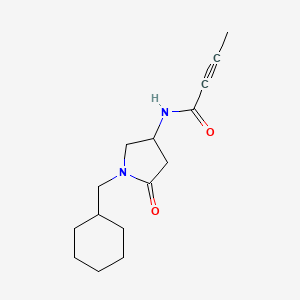 molecular formula C15H22N2O2 B3826514 N-[1-(cyclohexylmethyl)-5-oxo-3-pyrrolidinyl]-2-butynamide 