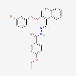 molecular formula C27H23BrN2O3 B3826521 N'-({2-[(3-bromobenzyl)oxy]-1-naphthyl}methylene)-4-ethoxybenzohydrazide 