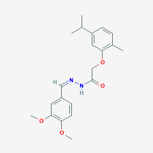 molecular formula C21H26N2O4 B3826539 N'-(3,4-dimethoxybenzylidene)-2-(5-isopropyl-2-methylphenoxy)acetohydrazide 