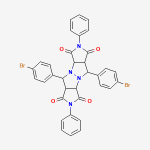 molecular formula C34H24Br2N4O4 B3826555 5,10-bis(4-bromophenyl)-2,7-diphenyltetrahydropyrrolo[3,4-c]pyrrolo[3',4':4,5]pyrazolo[1,2-a]pyrazole-1,3,6,8(2H,3aH,5H,7H)-tetrone 