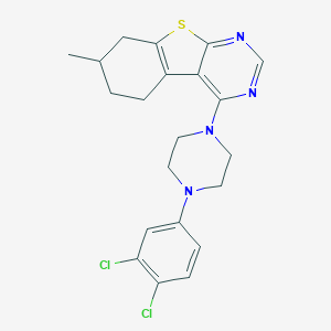 molecular formula C21H22Cl2N4S B382658 4-[4-(3,4-Dichlorophenyl)piperazin-1-yl]-7-methyl-5,6,7,8-tetrahydro[1]benzothieno[2,3-d]pyrimidine CAS No. 379244-66-3