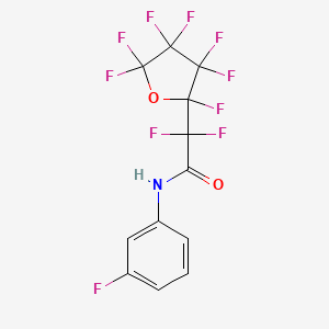 molecular formula C12H5F10NO2 B3826590 2,2-difluoro-N-(3-fluorophenyl)-2-(2,3,3,4,4,5,5-heptafluorotetrahydro-2-furanyl)acetamide 