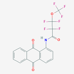 molecular formula C18H8F7NO4 B3826599 N-(9,10-dioxo-9,10-dihydro-1-anthracenyl)-2,2,3,3-tetrafluoro-3-(trifluoromethoxy)propanamide 
