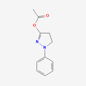 molecular formula C11H12N2O2 B3826616 1-phenyl-4,5-dihydro-1H-pyrazol-3-yl acetate 