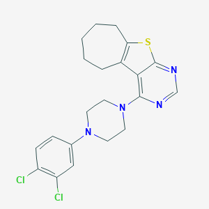 molecular formula C21H22Cl2N4S B382663 4-[4-(3,4-dichlorophenyl)piperazin-1-yl]-6,7,8,9-tetrahydro-5H-cyclohepta[4,5]thieno[2,3-d]pyrimidine 