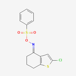 molecular formula C14H12ClNO3S2 B3826631 2-chloro-N-[(phenylsulfonyl)oxy]-6,7-dihydro-1-benzothiophen-4(5H)-imine 