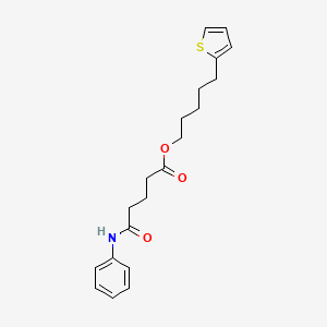 molecular formula C20H25NO3S B3826645 5-(2-thienyl)pentyl 5-anilino-5-oxopentanoate 