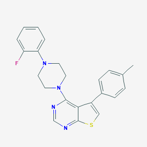molecular formula C23H21FN4S B382666 4-[4-(2-Fluorophenyl)-1-piperazinyl]-5-(4-methylphenyl)thieno[2,3-d]pyrimidine 