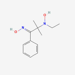 molecular formula C12H18N2O2 B3826676 2-[ethyl(hydroxy)amino]-2-methyl-1-phenyl-1-propanone oxime 