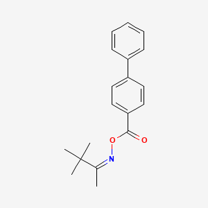 molecular formula C19H21NO2 B3826682 3,3-dimethyl-2-butanone O-(4-biphenylylcarbonyl)oxime 