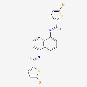 molecular formula C20H12Br2N2S2 B3826705 N,N'-bis[(5-bromo-2-thienyl)methylene]-1,5-naphthalenediamine 