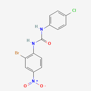 molecular formula C13H9BrClN3O3 B3826720 N-(2-bromo-4-nitrophenyl)-N'-(4-chlorophenyl)urea 