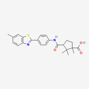 molecular formula C24H26N2O3S B3826740 1,2,2-trimethyl-3-({[4-(6-methyl-1,3-benzothiazol-2-yl)phenyl]amino}carbonyl)cyclopentanecarboxylic acid 