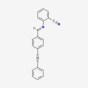 molecular formula C22H14N2 B3826770 2-{[4-(phenylethynyl)benzylidene]amino}benzonitrile 