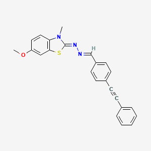 molecular formula C24H19N3OS B3826771 4-(phenylethynyl)benzaldehyde (6-methoxy-3-methyl-1,3-benzothiazol-2(3H)-ylidene)hydrazone 