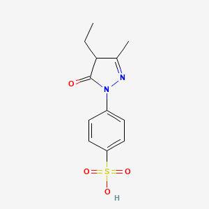 molecular formula C12H14N2O4S B3826810 4-(4-ethyl-3-methyl-5-oxo-4,5-dihydro-1H-pyrazol-1-yl)benzenesulfonic acid 