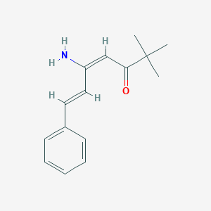 molecular formula C15H19NO B3826834 5-amino-2,2-dimethyl-7-phenyl-4,6-heptadien-3-one 