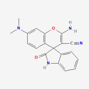 molecular formula C19H16N4O2 B3826839 2-amino-7-(dimethylamino)-2'-oxo-1',2'-dihydrospiro[chromene-4,3'-indole]-3-carbonitrile 