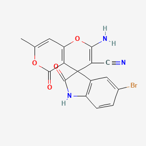 molecular formula C17H10BrN3O4 B3826850 2'-amino-5-bromo-7'-methyl-2,5'-dioxo-1,2-dihydro-5'H-spiro[indole-3,4'-pyrano[4,3-b]pyran]-3'-carbonitrile 