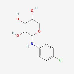 molecular formula C11H14ClNO4 B3826880 N-(4-chlorophenyl)pentopyranosylamine 