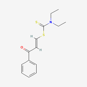 molecular formula C14H17NOS2 B3826890 3-oxo-3-phenyl-1-propen-1-yl diethyldithiocarbamate 