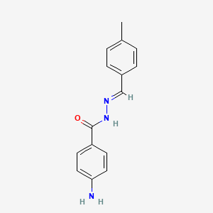 molecular formula C15H15N3O B3826897 4-amino-N'-(4-methylbenzylidene)benzohydrazide 
