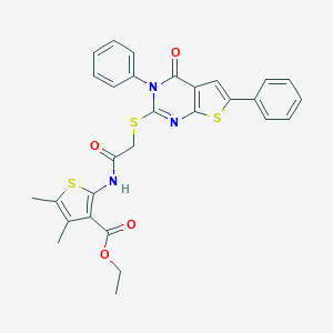 Ethyl 4,5-dimethyl-2-({[(4-oxo-3,6-diphenyl-3,4-dihydrothieno[2,3-d]pyrimidin-2-yl)sulfanyl]acetyl}amino)thiophene-3-carboxylate