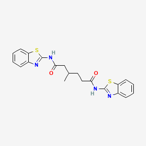 molecular formula C21H20N4O2S2 B3826922 N,N'-bis(1,3-benzothiazol-2-yl)-3-methylhexanediamide CAS No. 5193-48-6