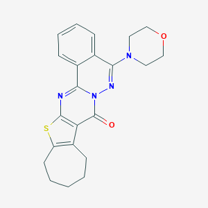 molecular formula C22H22N4O2S B382693 5-morpholin-4-yl-10,11,12,13-tetrahydro-8H,9H-cyclohepta[4',5']thieno[2',3':4,5]pyrimido[2,1-a]phthalazin-8-one 