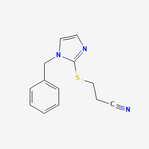 molecular formula C13H13N3S B3826947 3-[(1-benzyl-1H-imidazol-2-yl)thio]propanenitrile 