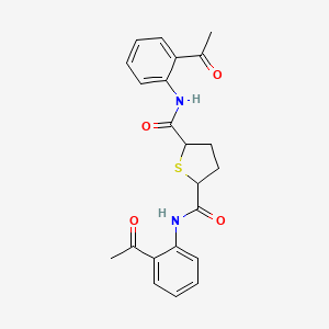 molecular formula C22H22N2O4S B3826950 N,N'-bis(2-acetylphenyl)tetrahydro-2,5-thiophenedicarboxamide 