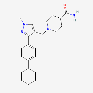 molecular formula C23H32N4O B3826962 1-{[3-(4-cyclohexylphenyl)-1-methyl-1H-pyrazol-4-yl]methyl}-4-piperidinecarboxamide 